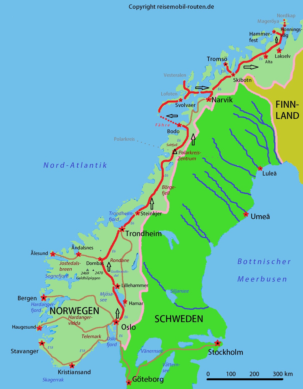 Norwegen: Route 5 – Auf zum Nordkap auf reisemobil-routen.de