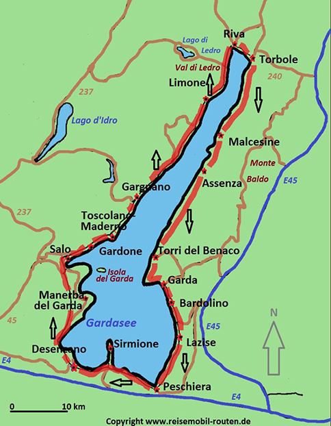 Italien Route 1 Rund um den Gardasee auf reisemobil routen de